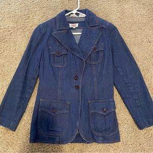 Vintage denim vest & blazer set